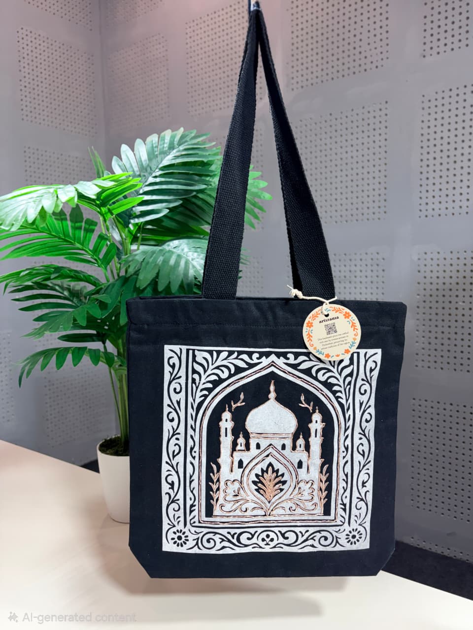 The Taj zardozi Canvas Tote Bag