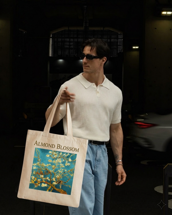 Almond Blossom Premium Canvas Tote Bag