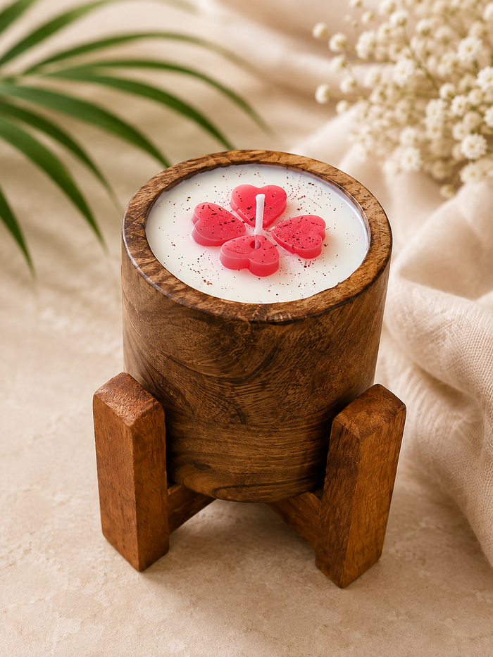 Blossom Wooden Jar Candle