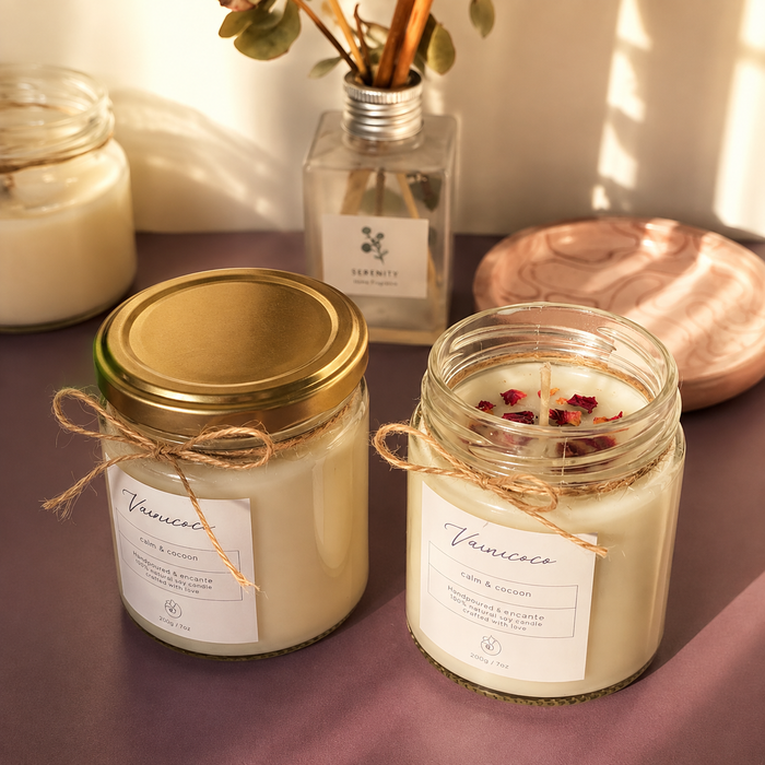 Botanical Rose Jar Candle